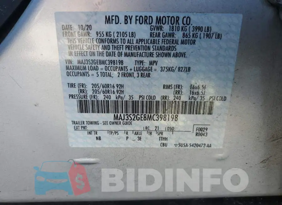 MAJ3S2GE8MC398198 Photo# 13