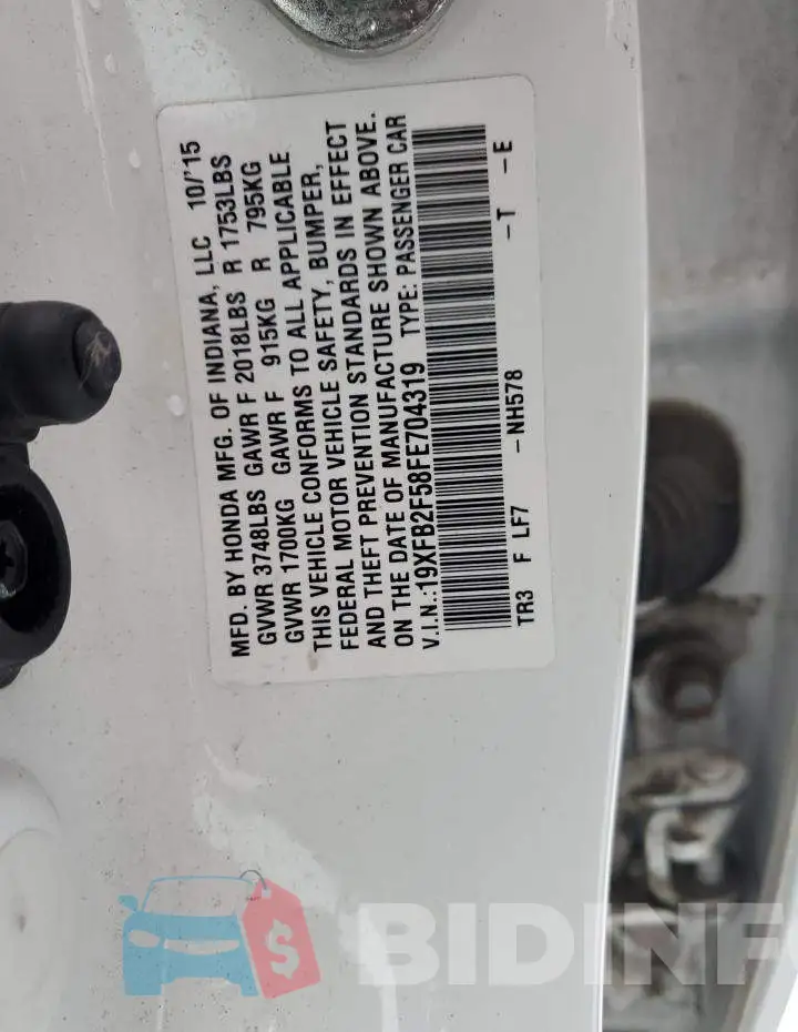 19XFB2F58FE704319 Photo# 12