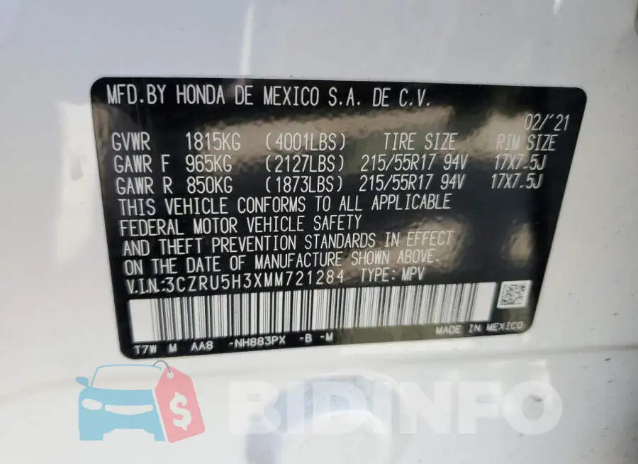 3CZRU5H3XMM721284 Photo# 13