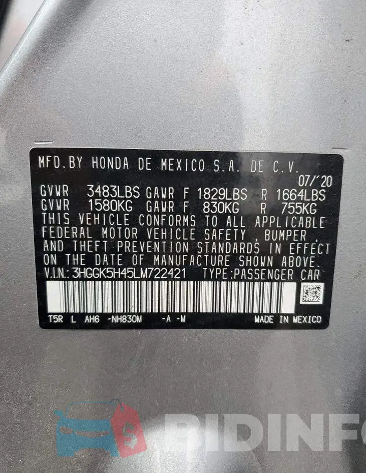 3HGGK5H45LM722421 Photo# 13