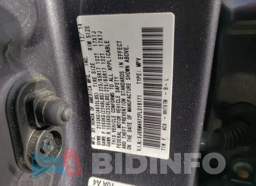 5J6RM4H72FL019171 Photo# 13