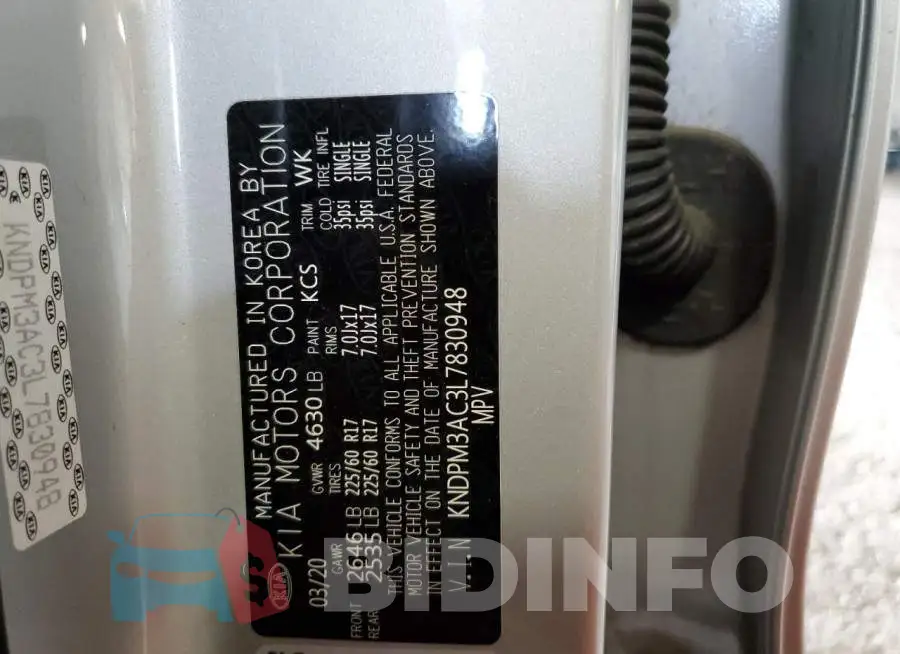 KNDPM3AC3L7830948 Photo# 13