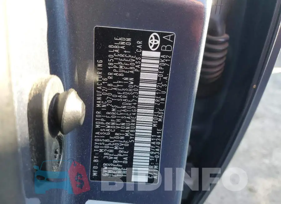 5YFBURHE4GP472302 Photo# 12