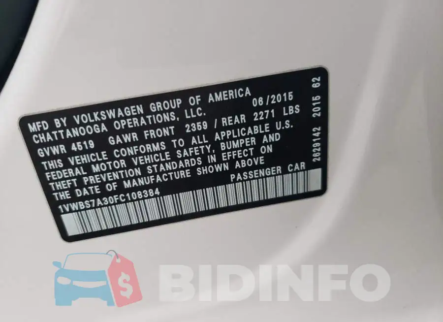 1VWBS7A30FC108384 Photo# 12