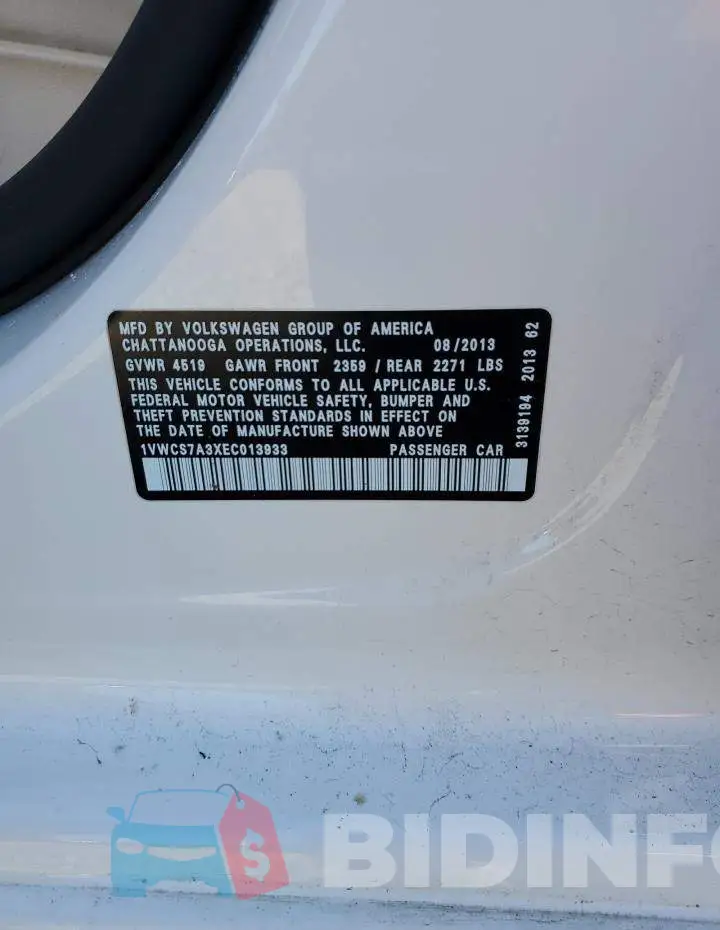 1VWCS7A3XEC013933 Photo# 12