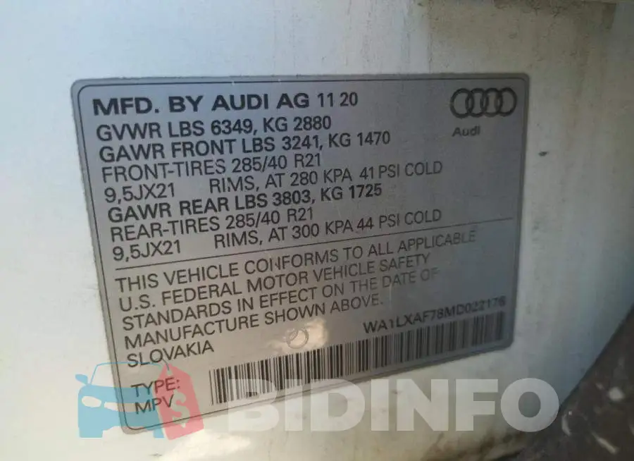 WA1LXAF78MD022176 Photo# 13