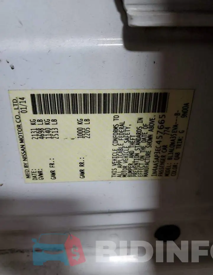 1N4AA5AP3EC457665 Photo# 13