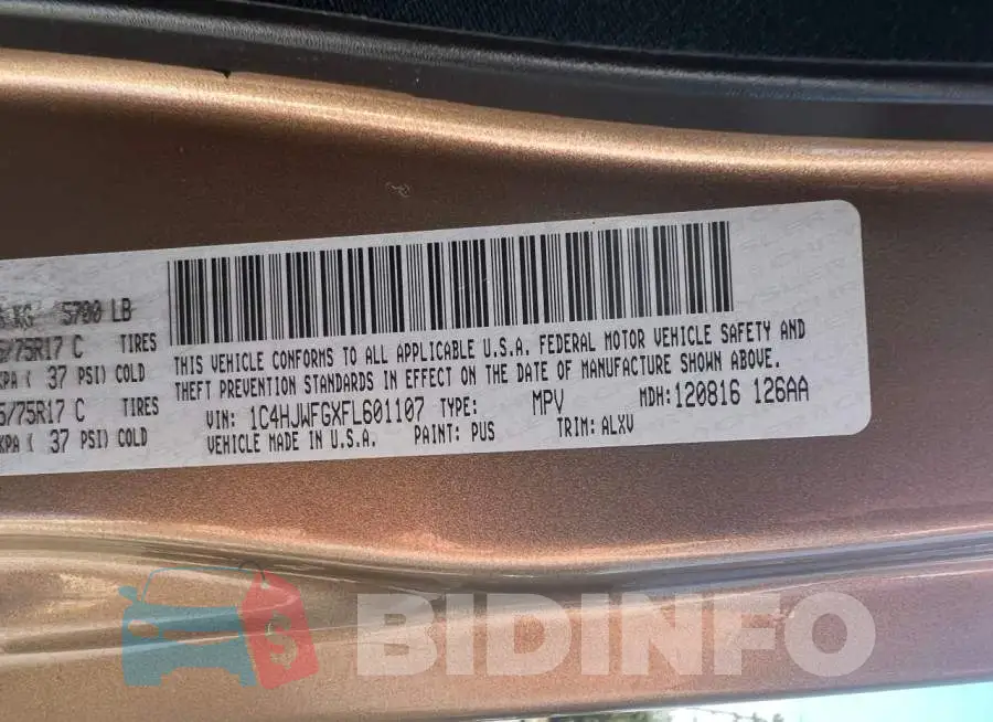 1C4HJWFGXFL601107 Photo# 10