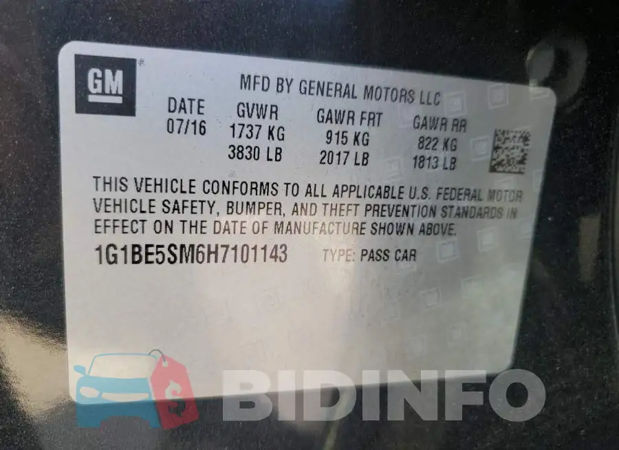 1G1BE5SM6H7101143 Photo# 13