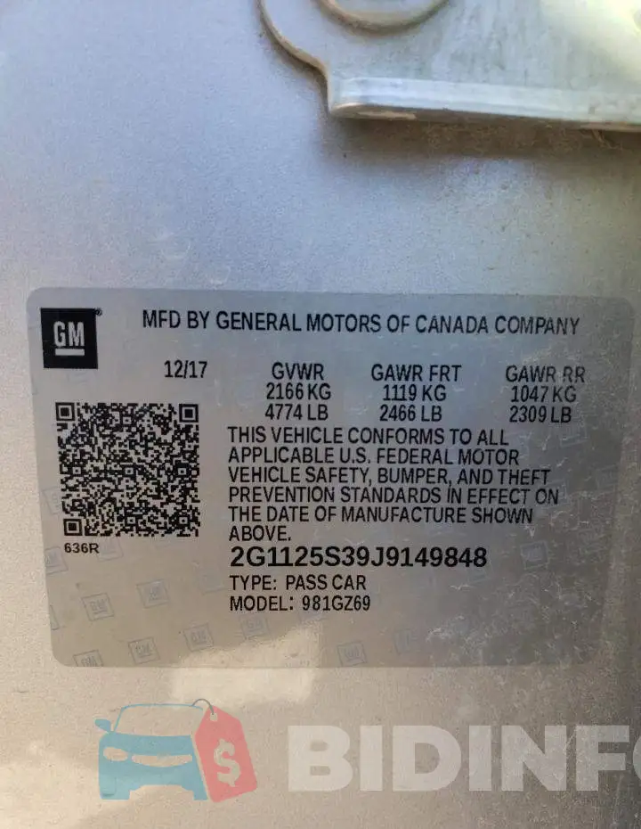 2G1125S39J9149848 Photo# 10