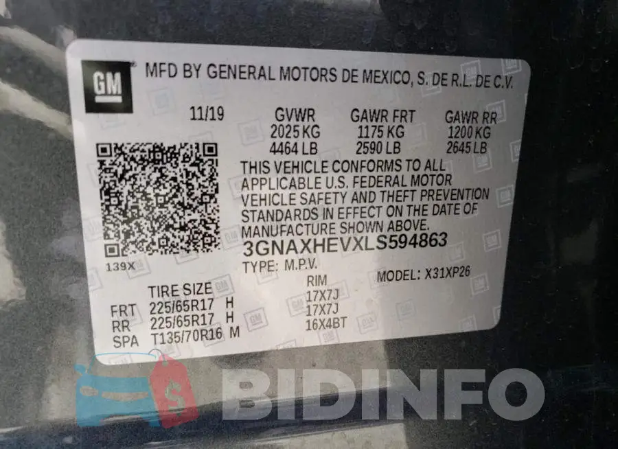 3GNAXHEVXLS594863 Photo# 14