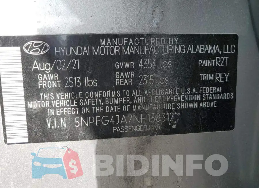 5NPEG4JA2NH138312 Photo# 12