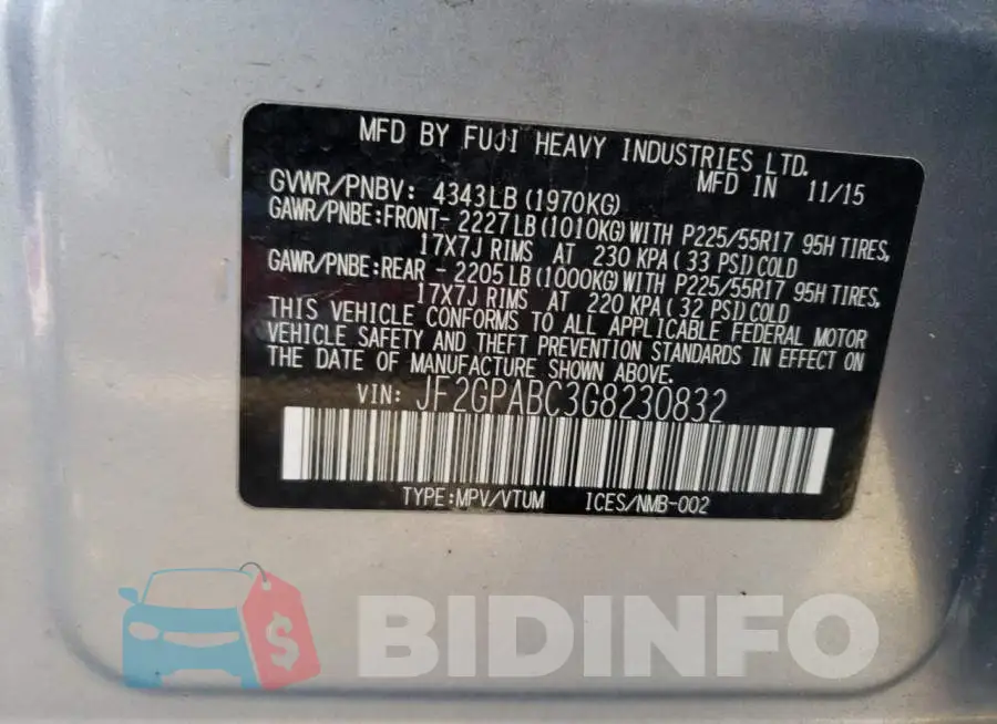JF2GPABC3G8230832 Photo# 13