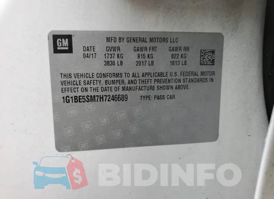 1G1BE5SM7H7246689 Photo# 12