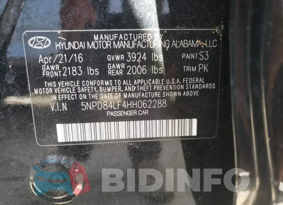 5NPD84LF4HH062288 Photo# 12