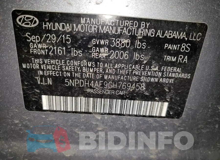 5NPDH4AE9GH769458 Photo# 13