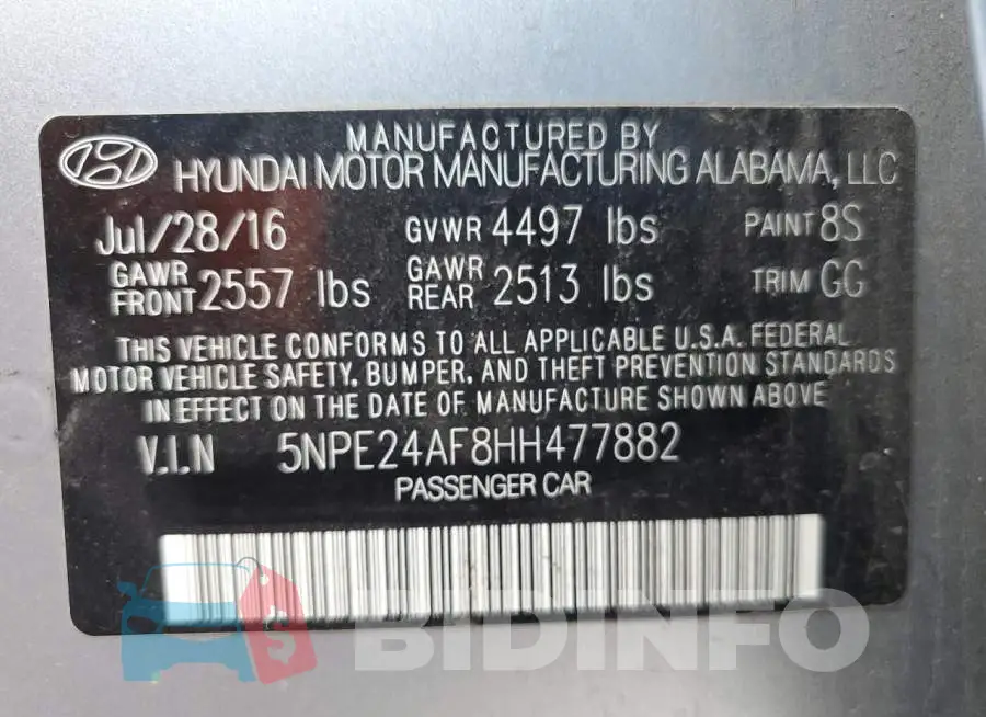 5NPE24AF8HH477882 Photo# 12
