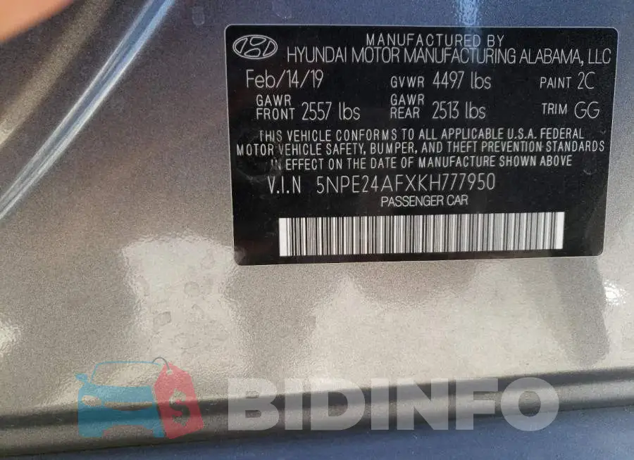 5NPE24AFXKH777950 Photo# 13