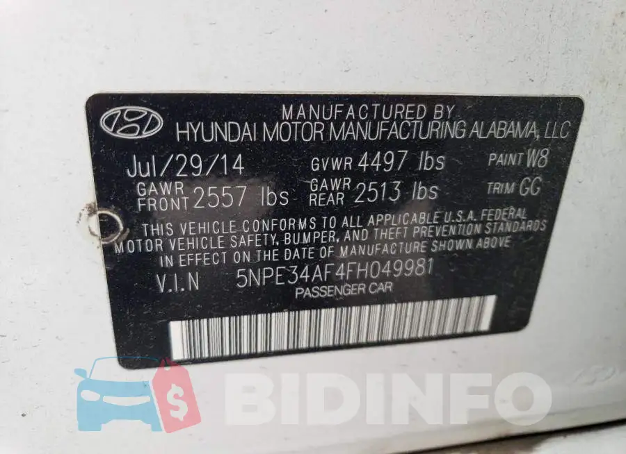 5NPE34AF4FH049981 Photo# 13