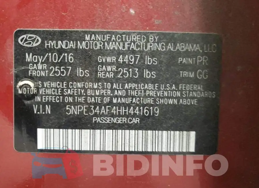 5NPE34AF4HH441619 Photo# 12