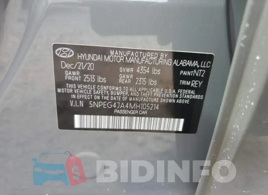 5NPEG4JA4MH105214 Photo# 13