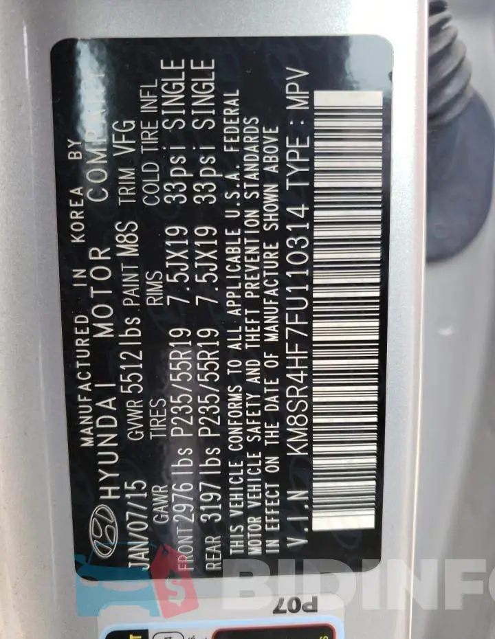 KM8SR4HF7FU110314 Photo# 13