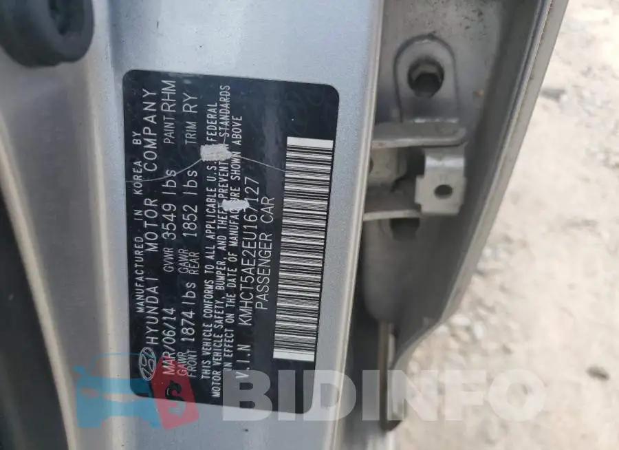 KMHCT5AE2EU167127 Photo# 12