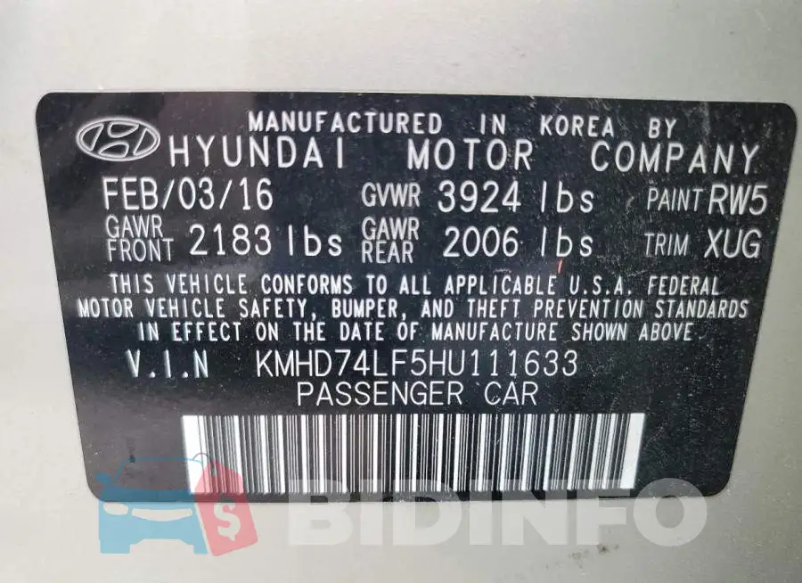 KMHD74LF5HU111633 Photo# 12