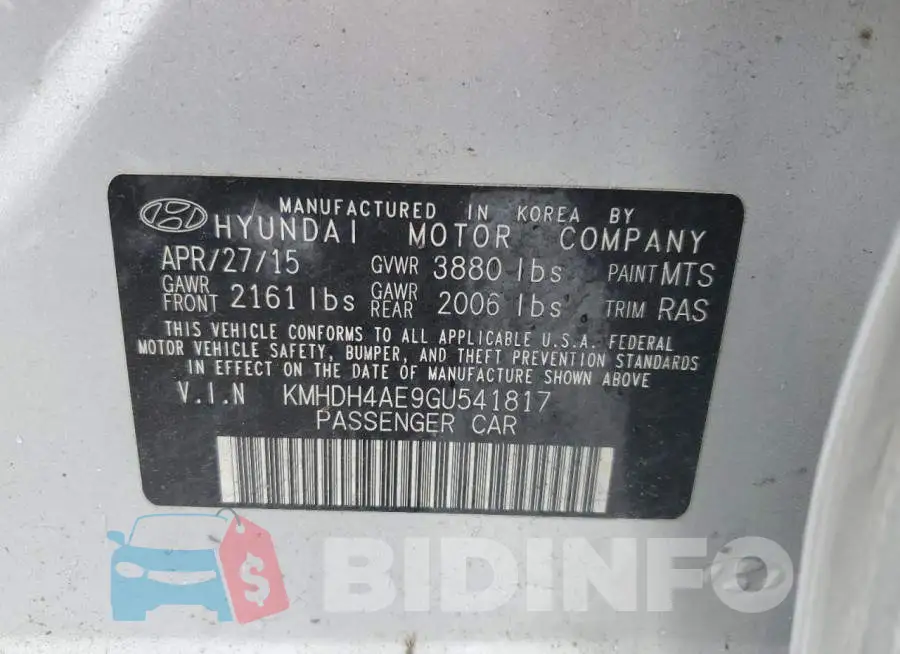 KMHDH4AE9GU541817 Photo# 12