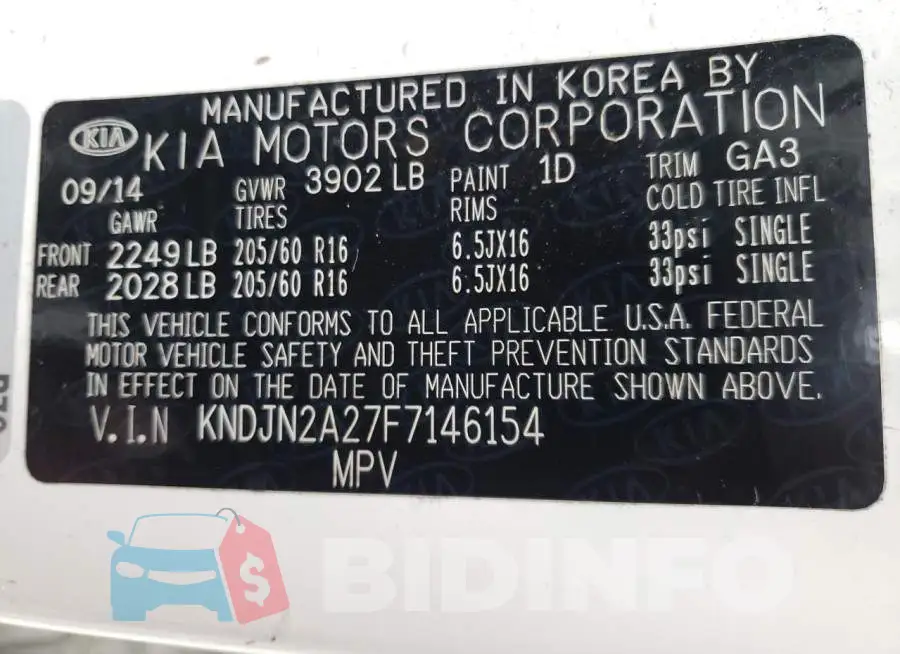 KNDJN2A27F7146154 Photo# 10