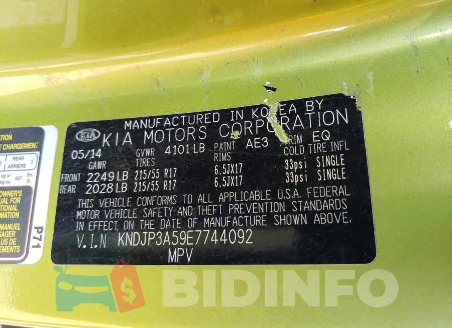 KNDJP3A59E7744092 Photo# 12