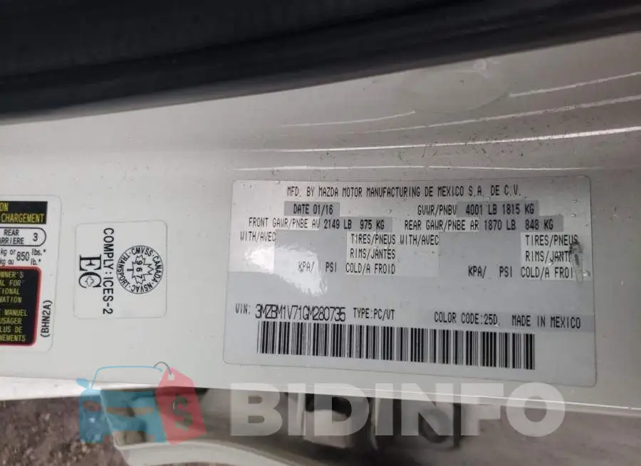 3MZBM1V71GM280735 Photo# 12
