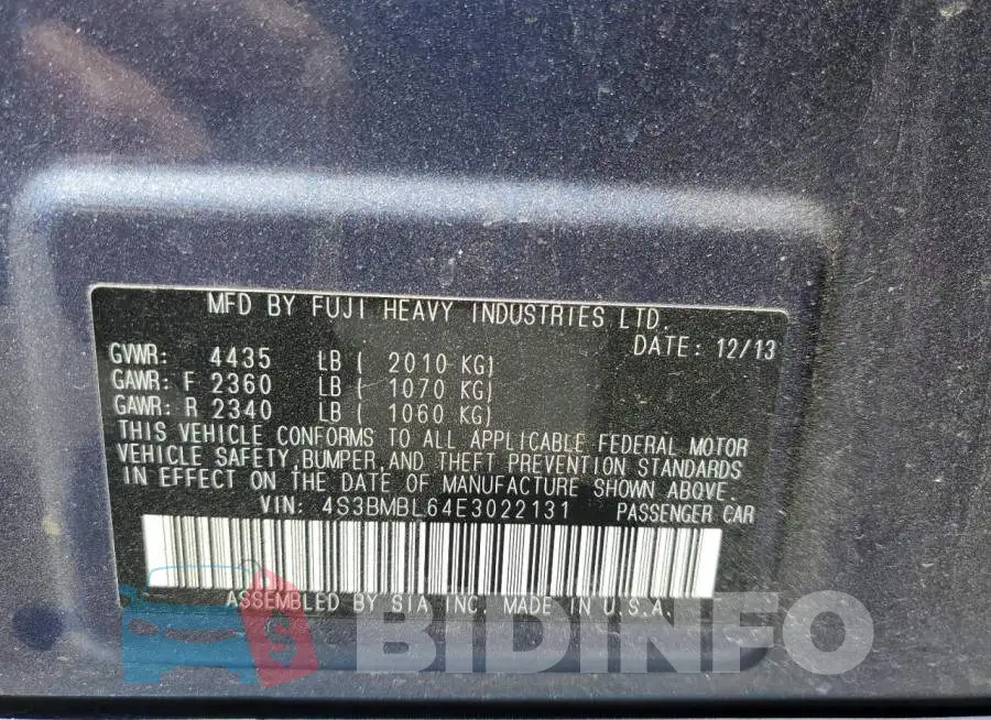 4S3BMBL64E3022131 Photo# 12