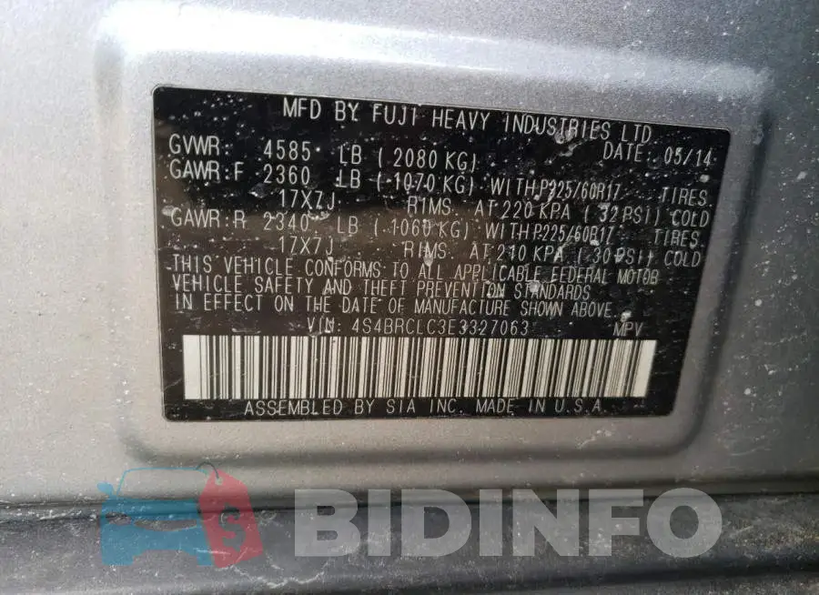 4S4BRCLC3E3327063 Photo# 12