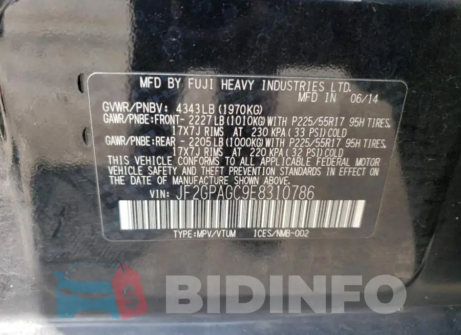 JF2GPAGC9E8310786 Photo# 13