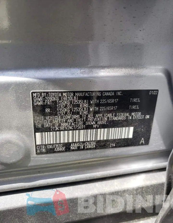2T3K1RFV2NC175691 Photo# 14