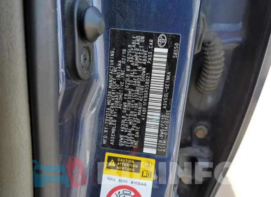 4T4BF1FK9GR558021 Photo# 12