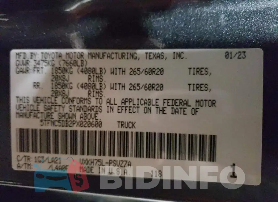 5TFNC5DB2PX020600 Photo# 12