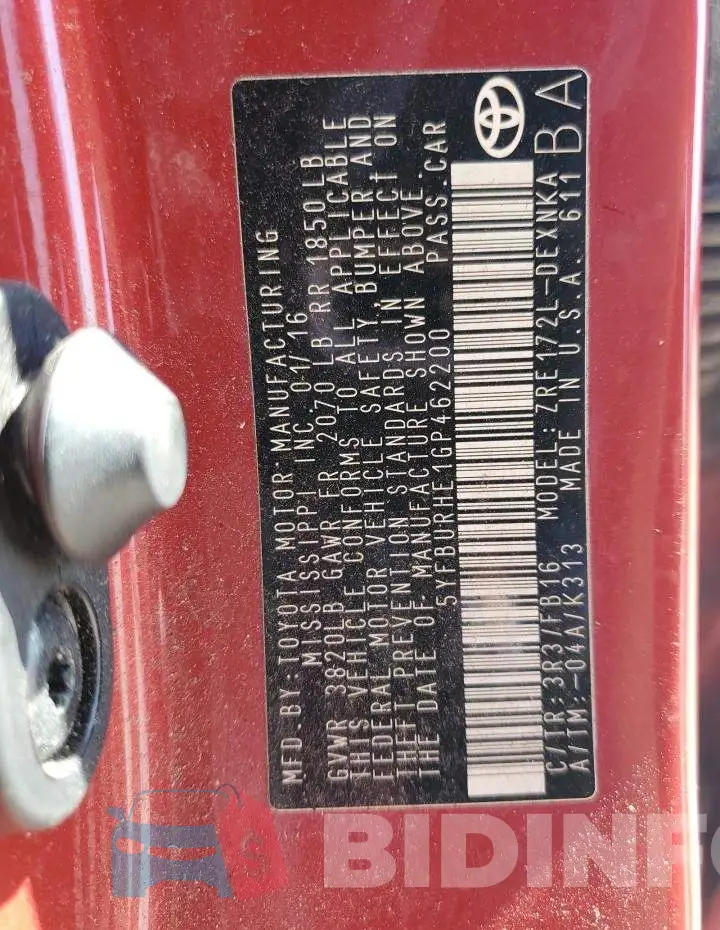 5YFBURHE1GP462200 Photo# 12
