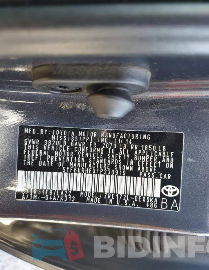 5YFBURHEXFP230919 Photo# 13