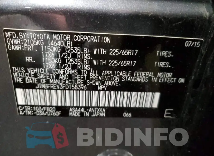 JTMBFREV3FD158396 Photo# 13