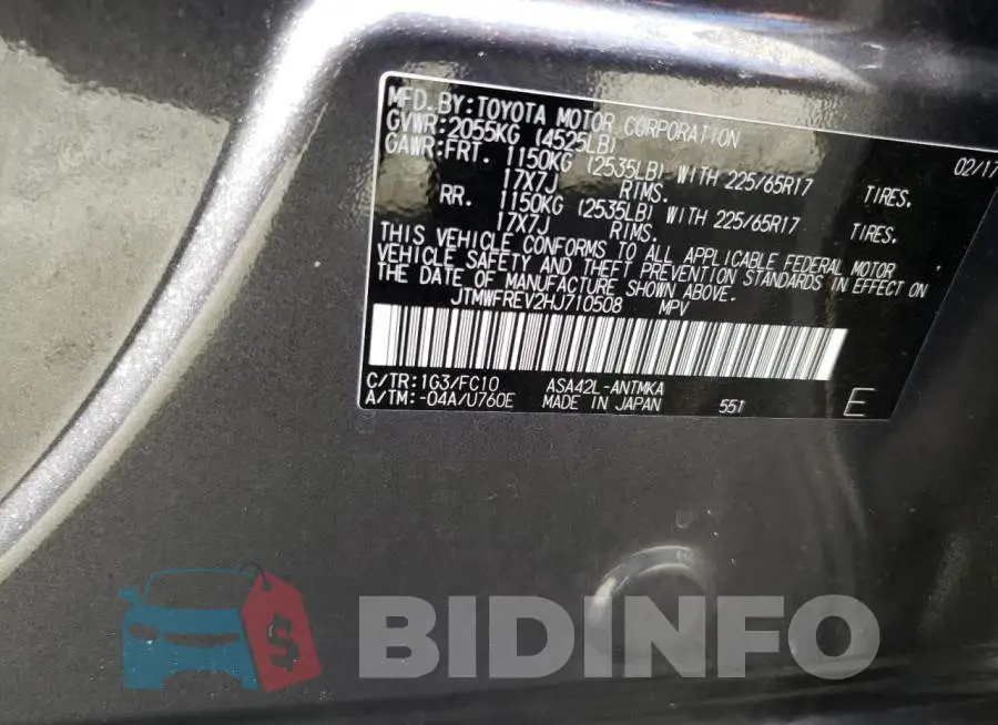 JTMWFREV2HJ710508 Photo# 12