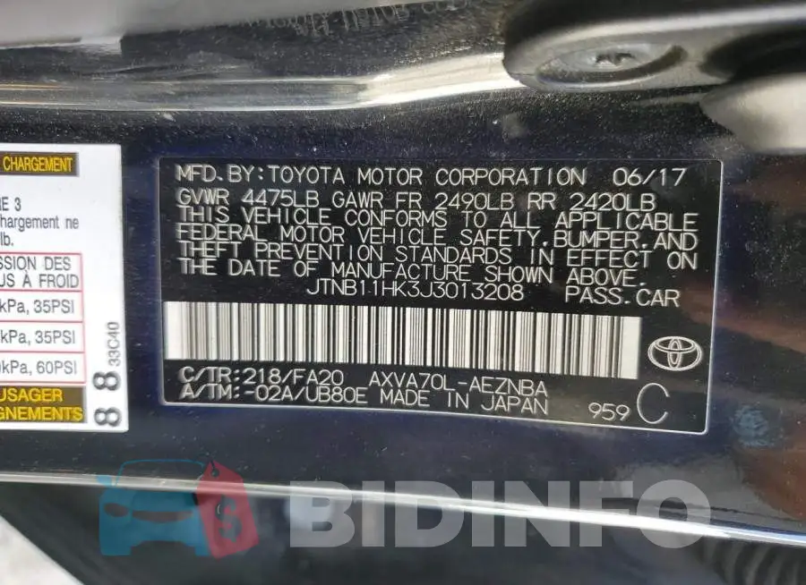 JTNB11HK3J3013208 Photo# 13