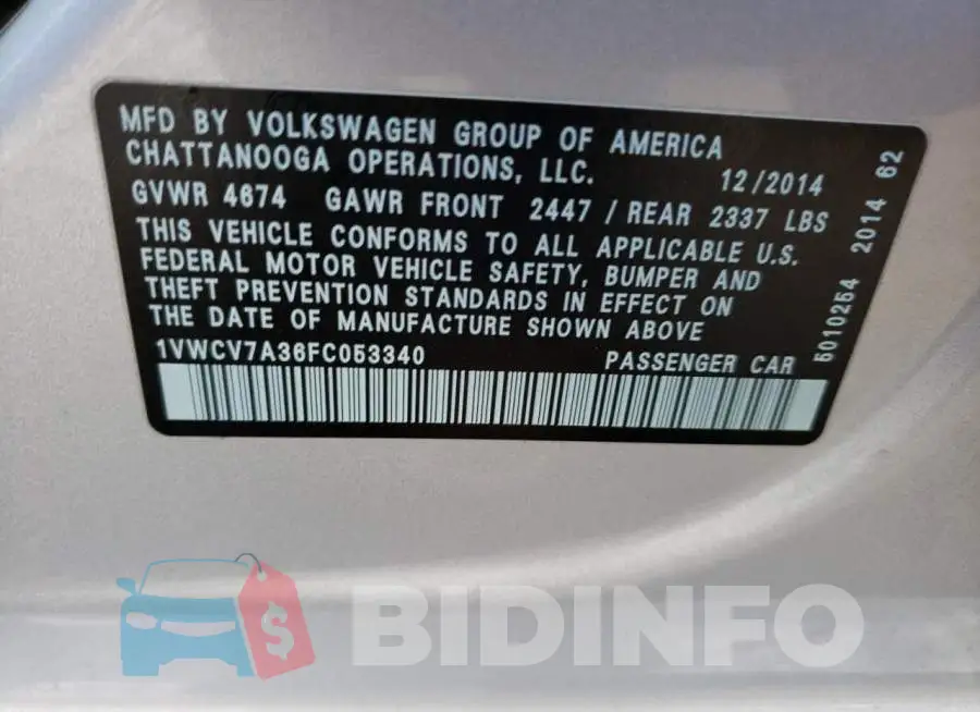1VWCV7A36FC053340 Photo# 12