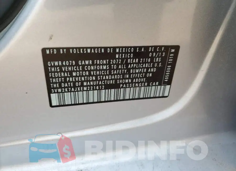 3VW2K7AJXEM221612 Photo# 12