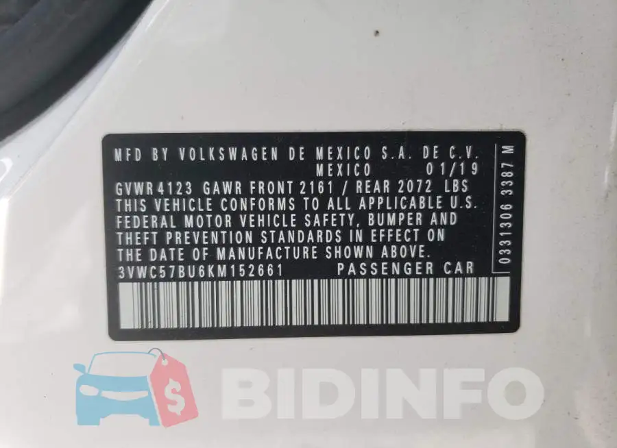 3VWC57BU6KM152661 Photo# 12