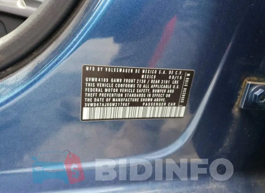 3VWD67AJ8GM217607 Photo# 12
