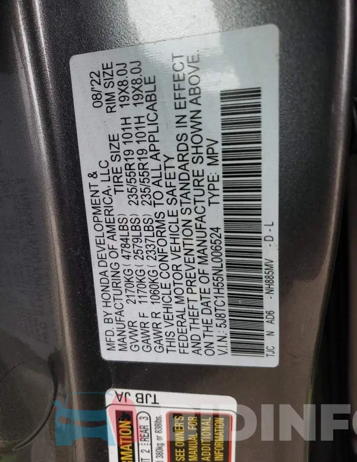 5J8TC1H55NL006524 Photo# 12