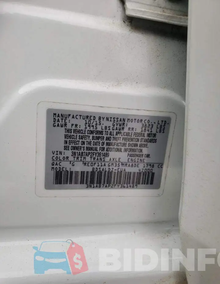 3N1AB7AP2FY361489 Photo# 12
