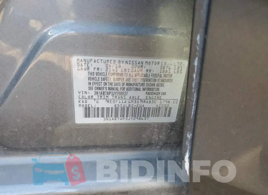 3N1AB7AP3JY298637 Photo# 10